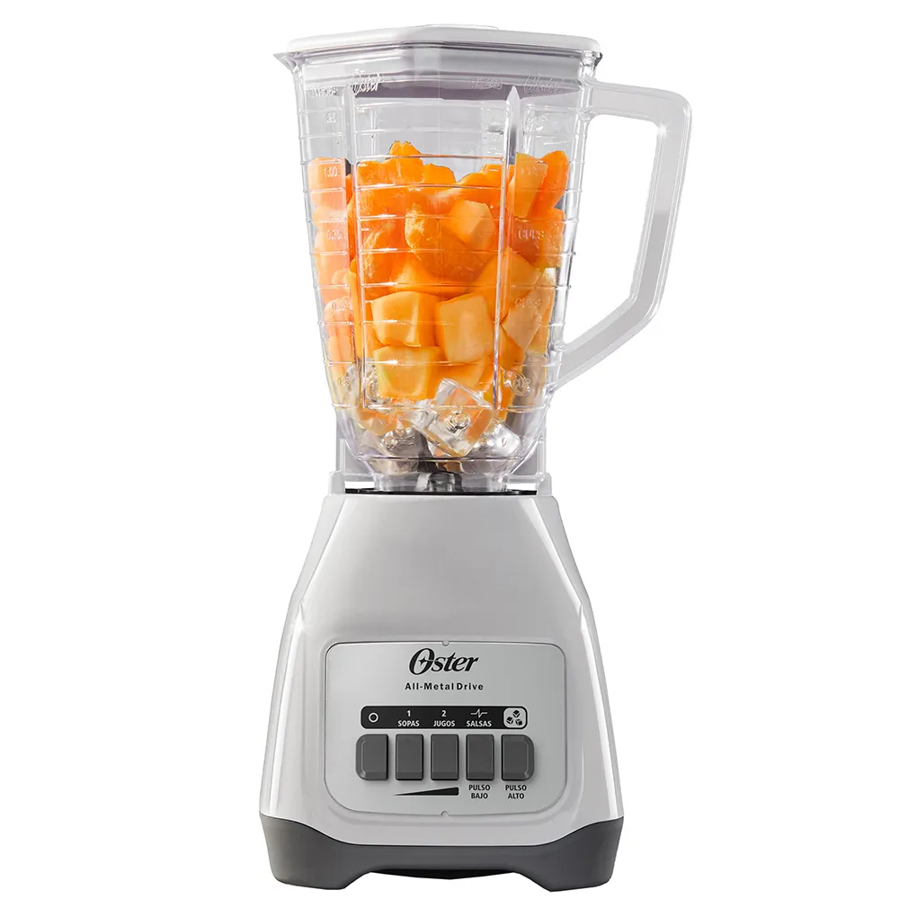 LICUADORA OSTER BLANCA DE BOTONES 2 VELOCIDADES PULSO ALTO Y BAJO JARRA PLASTICA   POTENCIA DE 800W BLSTKAP-WPB-013