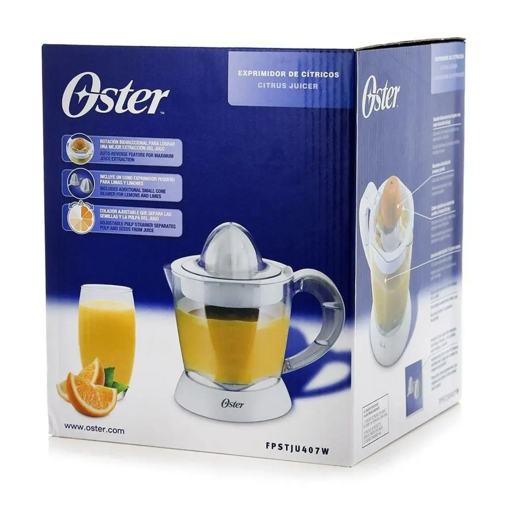 EXPRIMIDOR DE CITRICOS OSTER BLANCO 1L SISTEMA DE ENCENDIDO/APAGADO AUTOMATICO FPSTJU407W 013