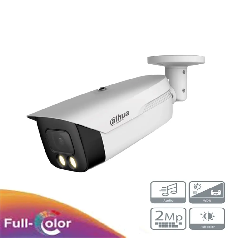 CÁMARA BULLET 2MP FULL COLOR 50M IR CON MICRÓFONO DH-HAC-HFW1239MHN-A-LED