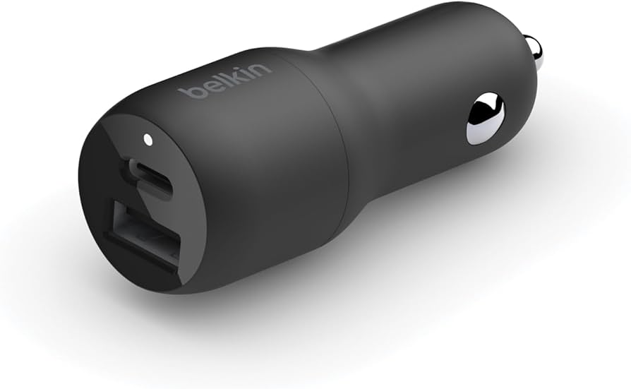 CARGADOR BELKIN CAR BOOST CHARGE 24W CHARGER W LTG TO USBC CBL CCB001BTBK AC407BLK43