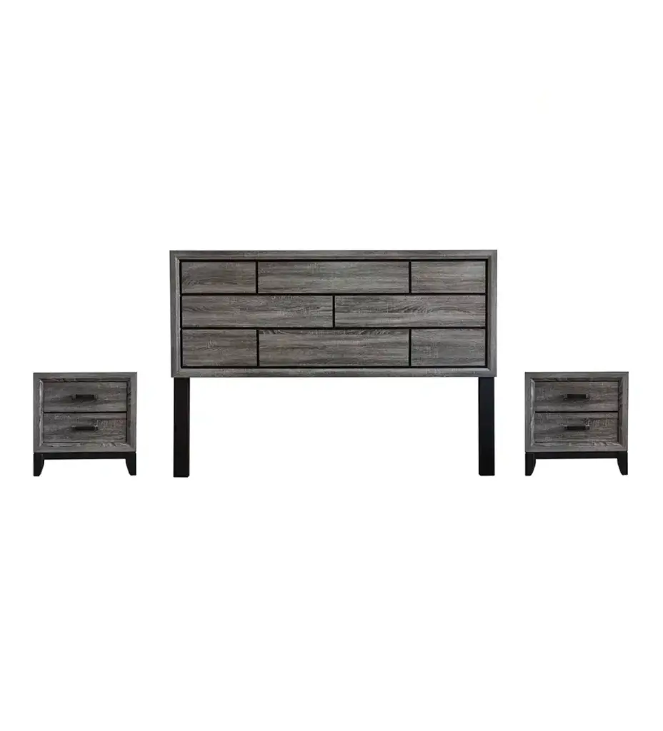 CABECERA MADERSI DAMEIRA C/MESAS KING NEGRO/CAOBA 240048