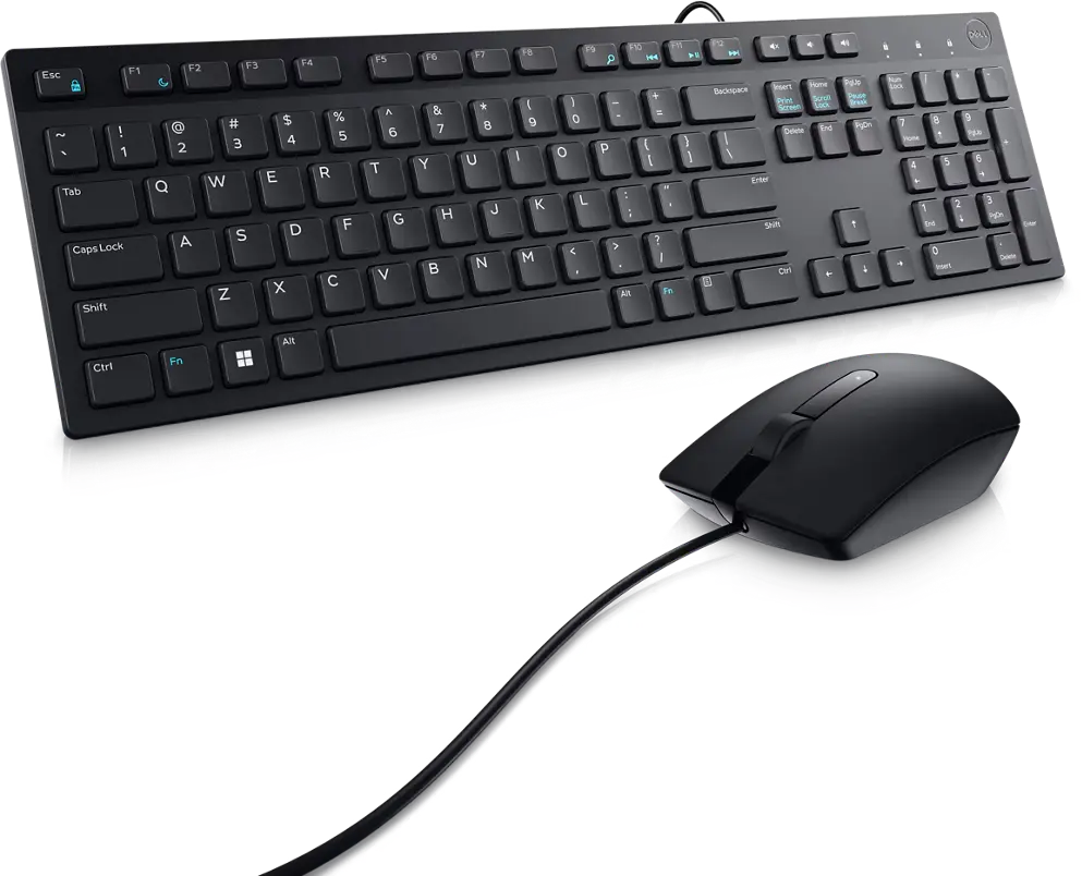 TECLADO Y MOUSE ALAMBRICOS MARCA DELL EN ESPAÑOL CON CONEXIÓN USB KM300C LTN