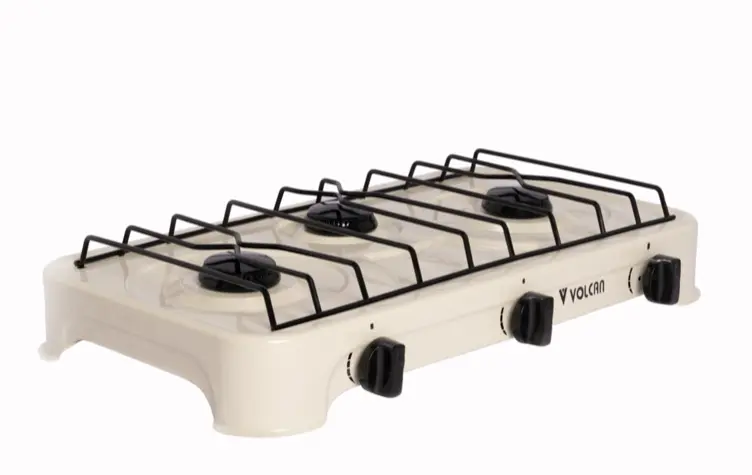 COCINETA VOLCAN 3HORNILLAS QUEMADORES PORCELANIZADOS (NEG) 36116