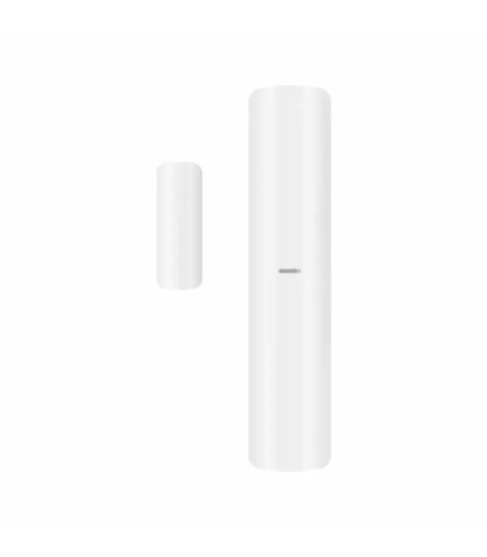 CONTACTO MAGNÉTICO INALÁMBRICO   2 ZONAS PARA AGREGAR SENSORES CABLESADOS, 3 EN 1, SOPORTA DOS ZONAS CABLEADAS, COMPATIBLE CON PANEL AX PRO, MARCA HIKVISION DS-PDMC-EG2-WB