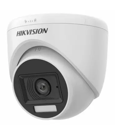 CÁMARA TORRET HIKVISION FIJA PARA INTERIORES CON AUDIO LIGERO HÍBRIDO INTELIGENTE DE 2MPX, IR 30M LENTE FOCAL FIJA DE 2,8 MM Y 3,6 MM,AUDIO DE ALTA CALIDAD CON AUDIO A TRAVÉS DE CABLE COAXIAL, MICRÓFONO INCORPORADO, IP67, DS-2CE76D0T-LMFS