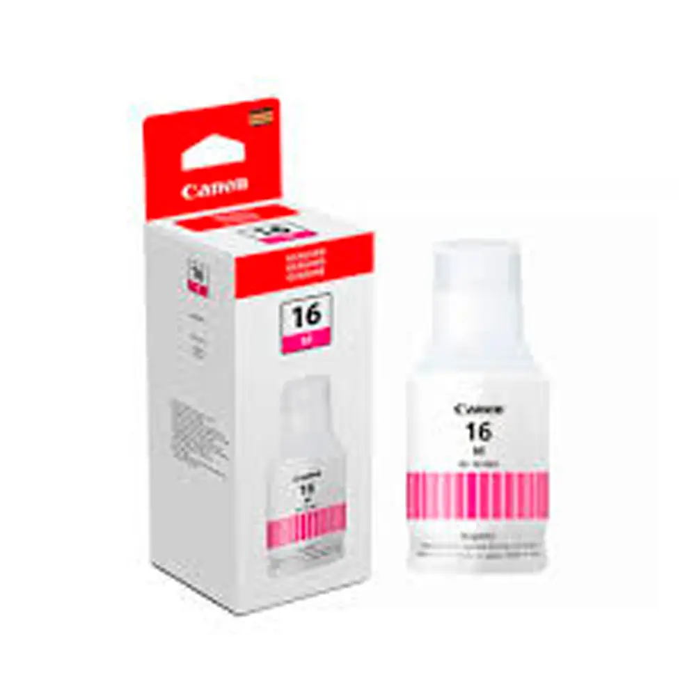 Botella de Tinta Canon G1 16 Magenta 4419C001AA Tinta original Canon para impresiones de alta calidad con color magenta intenso.