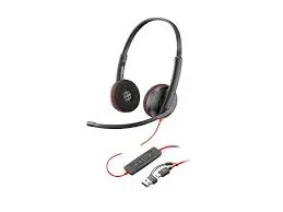 AUDIFONOS POLY BLACKWIRE 3220 STEREO USB C HEADSET  USB C/A ADAPTER 8X228A6