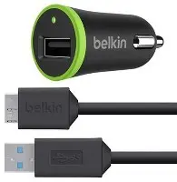 CARGADOR USB PARA CARRO BELKIN CABLE MICRO USB 2.1A USB3 NEGRO F8M864BT03 CARGUSC-BEL-864