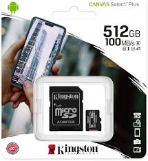 MCRO SDKINGSTON 512GB MICSDXC CANVAS SELECT PLUS 100R A1 C10 SDCS2/512GB SDCS2/512GB