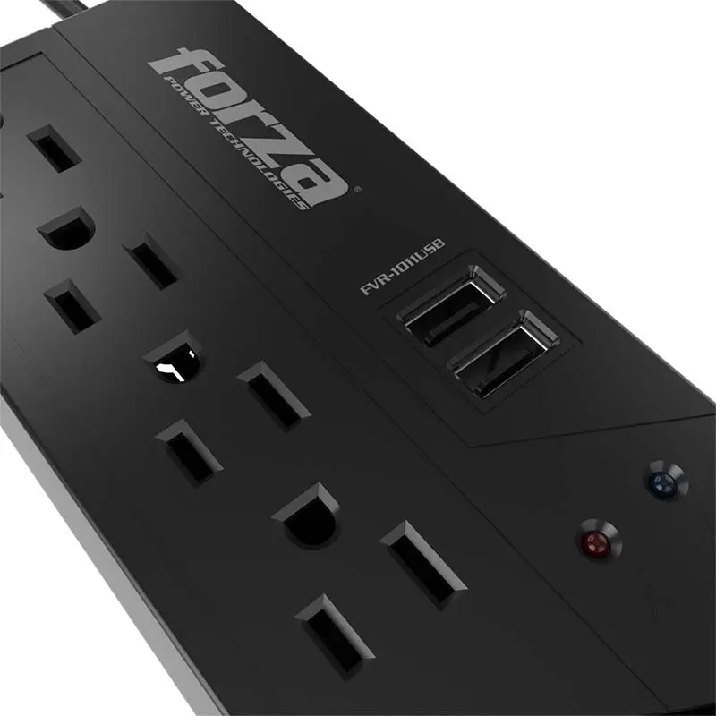 REGULADOR DE VOLTAJE FORZA FVR 1011USB VOLT REG 1000VA/500W 115V 4 NEMA 2 U FOR11USB