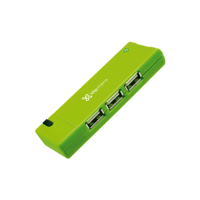 HUB USB DE 4 PUERTOS USB 2.0 KLIPXTREME KUH 400G VERDE