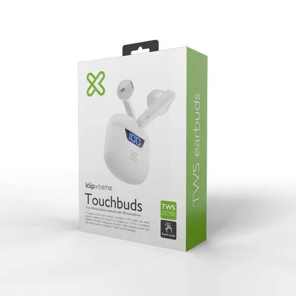 AUDIFONOS KLIP XTREME ERBDS WLS BT 12HR IN EAR TWS W/CHARG.COLOR BLANCO KTE-006WH