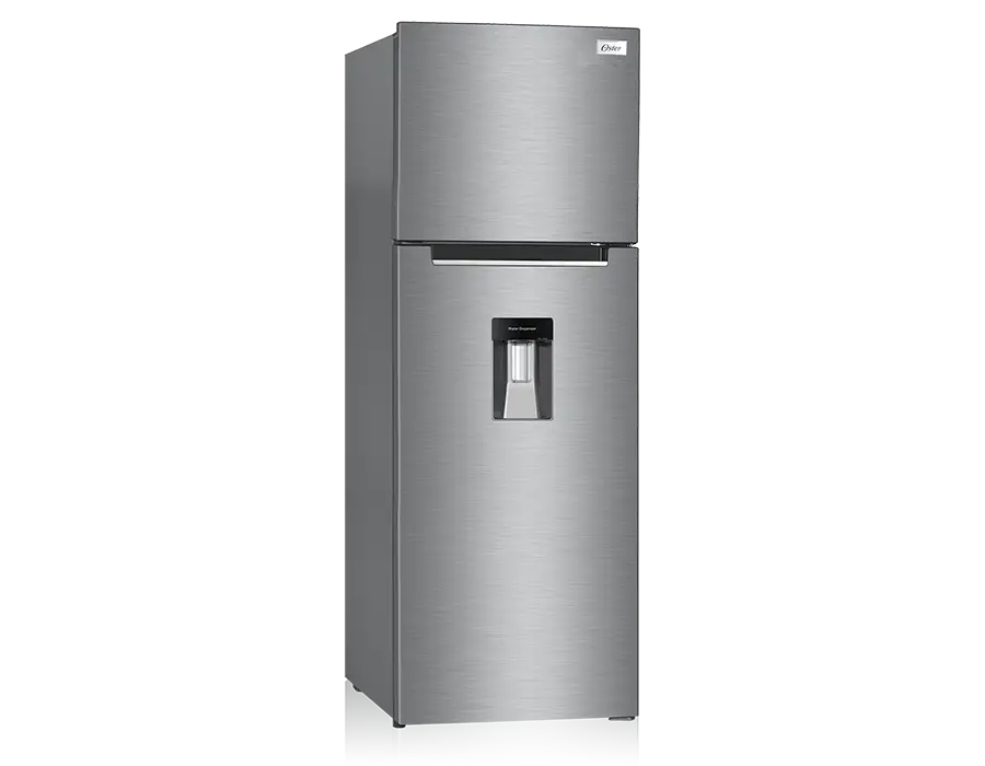 REFRIGERADOR OSTER 11 PIES LUZ LED DISPENSADOR   2 PUERTAS GRIS OS DF21400AVD