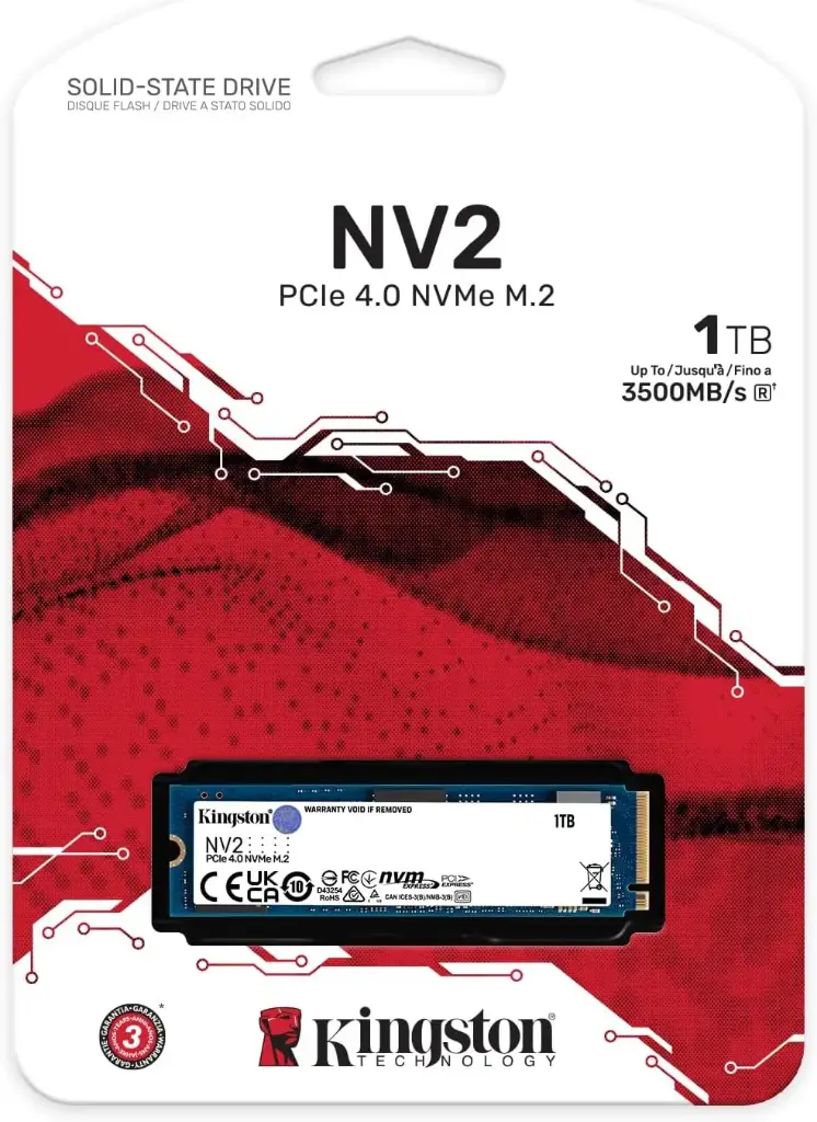 DISCO DURO SSD KINGSTON NV2 1TB M.2 2280 NVME PCLE UP TO 3500 snv2s/100g