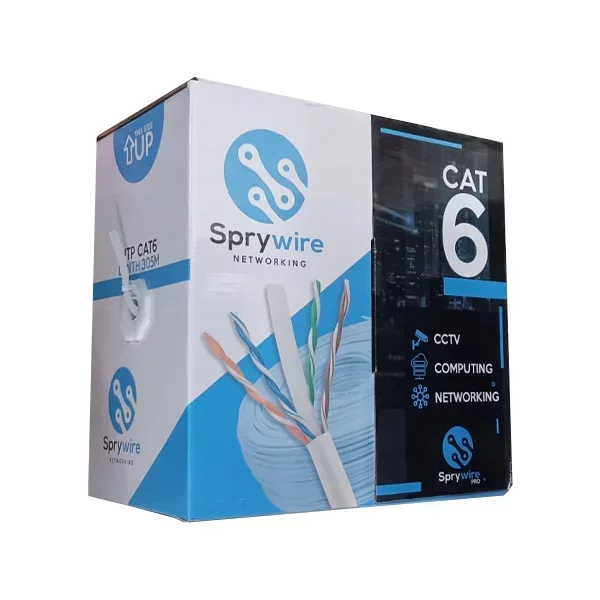 BOBINA DE CABLE *INTERIOR CAT6* (305MTS), SPRYWIRE SWCAT6INTERIOR-BOB