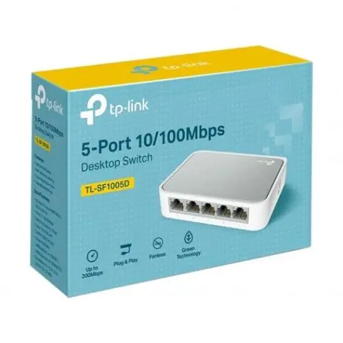 TP LINK TL SF1005D SWITCH DE ESCRITORIO 5 PUERTOS 10/100MBPS PLASTICO GRIS BLANCO TPL003