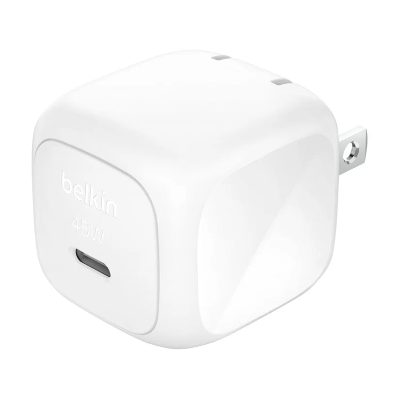 CARGADOR CUBO BELKIN DUAL USB C GAN WALL CHARGER WITH PPS 45W WCH011dqWH
