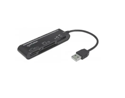 LECTOR DE MEMORIA EXTERNA MANHATTAN 101677 USB 24 EN 1 COLOR NEGRO LECMEMEX-MH-677