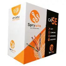 BOBINA DE CABLE UTP CAT5E CCA PARA EXTERIOR SPRYWIRE DE 305 MTS CERTIFICACIONES CE, ROHS, REACH SWE-CAT5E-EXT-BOB