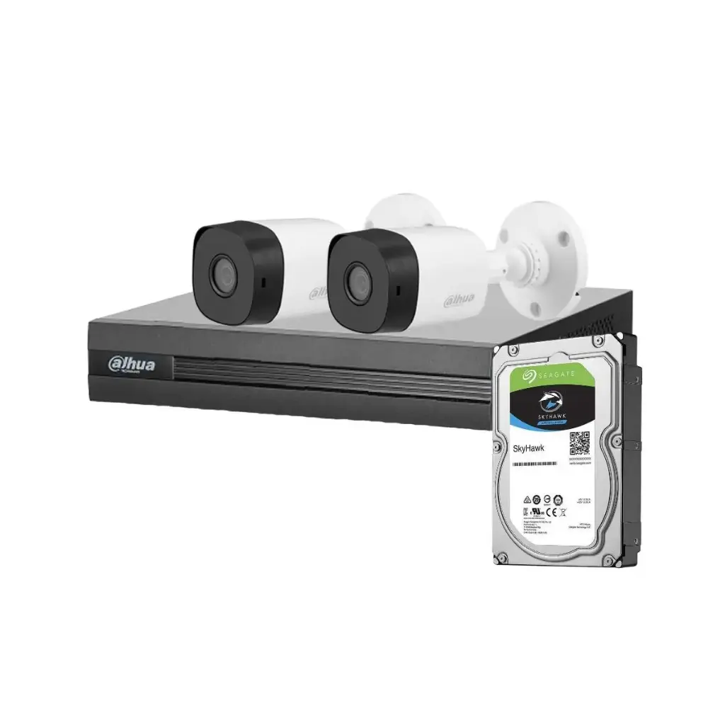 COMBO 2 CÁMARAS 5MPX 20M IR FULL COLOR CON AUDIO 500GB C5X-2FULLCA