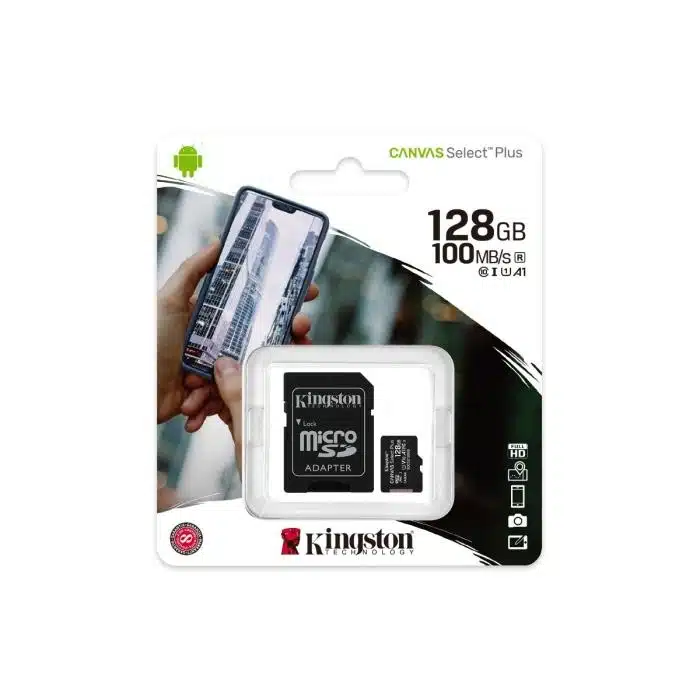 MICRO SD TARJETA KINGSTON 128GB MICSDXC CANVAS SELECT PLUS 100R A1 C10 CH804KNG02