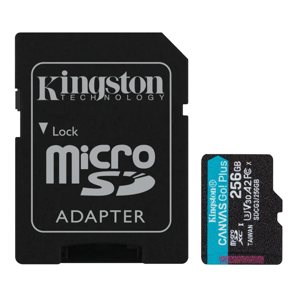 MICRO SD KINGSTON 256GB MICROSDXC CANVAS GO PLUS 170R A2 U3 V30 CARD
