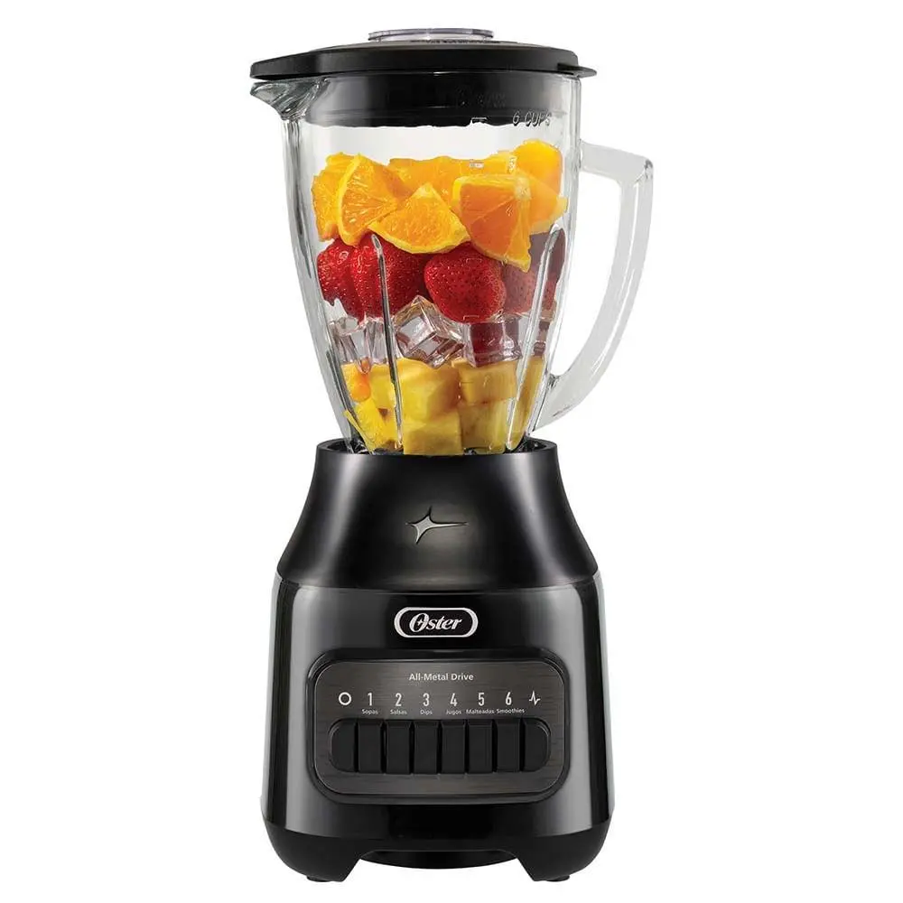LICUADORA OSTER DE BOTONES CON 6 VELOCIDADES CUCHILLA 100% ACERO INOXIDABLE  NEGRO  800W BLSTPEG BPB