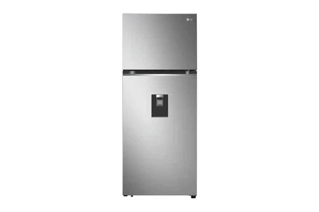 REFRIGERADOR LG 14.5 PIES TOP FREEZER INVERTER  GRIS 2 PUERTAS CON DISPENSADOR DE AGUA VT38WPP