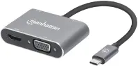 ADAPTADOR MANHATTAN 130691 USB C A HDMI Y VGA CON USB A Y USB C ADAP-MH-UCHV691