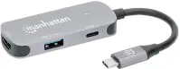 ADAPTADOR MANHATTAN 130707 USB C A HDMI 3 EN 1 Y USB A ADAP-MH-UCHV707