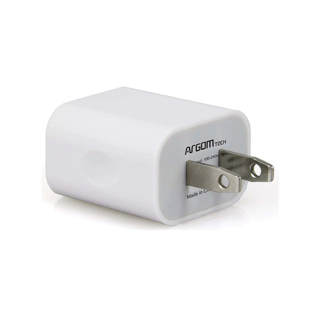 CARGADOR ARGOM 2 PUERTOS USB A TOTAL 3.1 AMP PARED BLANCO ARG AC 0105 CARGUS-ARG-105B