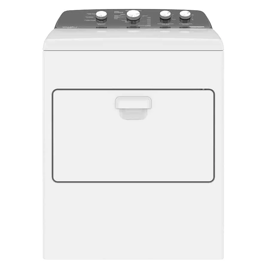 SECADORA WHIRLPOOL ELECTRICA DE 23KG BLANCO PERILLAS TAPA METALICA CARGA FRONTAL MOD. 7MWED2140JB