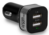 [011021] CARGADOR USB DE 2 PUERTOS PARA CARRO ARGOM AC 0112BK 1A/2.4A ARG-AC-0112BK
