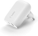 CARGADOR CUBO BELKIN 37W AC CHARGER USB C25W USB A 12W STAND ALONE WCB007dqWH