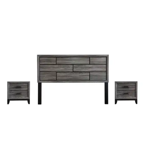 CABECERA MADERSI DAMEIRA C/MESAS KING NEGRO/CAOBA 240048