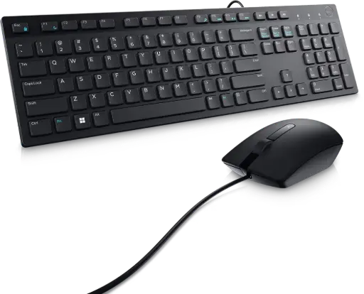 TECLADO Y MOUSE ALAMBRICOS MARCA DELL EN ESPAÑOL CON CONEXIÓN USB KM300C LTN TCMO-DL-KM300CE