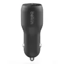 CARGADOR BELKIN CAR CHARGER BOOSTCHARGE DUAL USB A 37W BLACK CCB004BT1MBK AC405BLK51