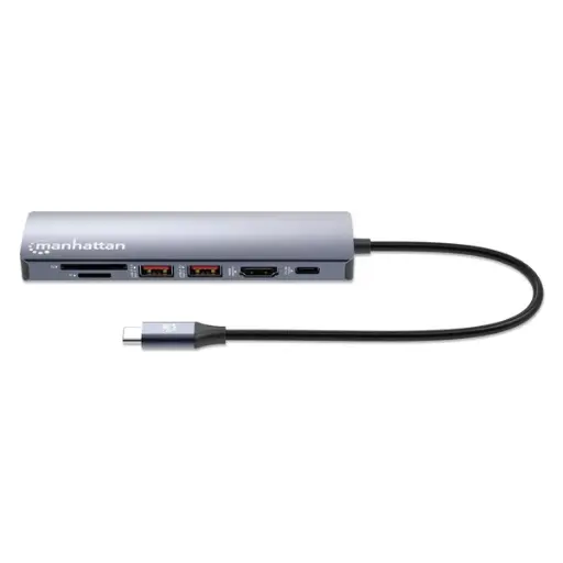 CONVERTIDOR DOCKING USB C 7 EN 1 RESOLUCION 4K MARCA MAHATTAN MODELO 153966 CONV-MH-USC7966