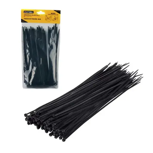 [EPA406] CINCHOS PLASTICOS LINET DE 8PLG/BOLSA DE 100 UNIDADES COLOR NEGRO