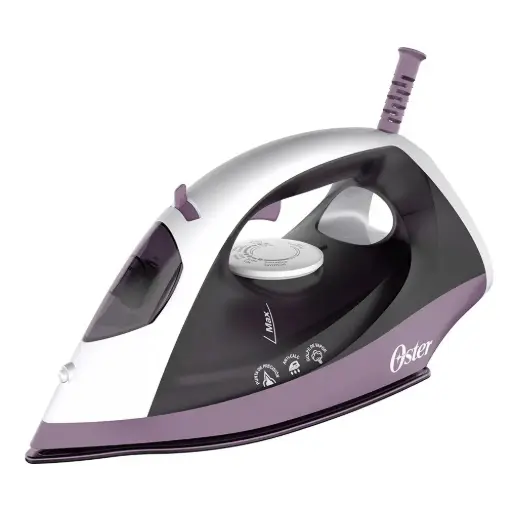 PLANCHA DE VAPOR COMPACTA OSTER SUELA ANTIADHERENTE VAPOR VARIABLE, ANTICALCIO PUNTA DE PRECISIÓN ROCIO LILA GCSTBS6005 013