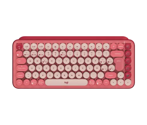 TECLADO LOGITECH KYBD POP KEYS SPANISH CRDLS ROSE W EMOJI KEYS MECH ID223LOG84