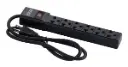 REGLA DE ALIMENTACIÓN FORZA DE 6 TOMAS CON DISYUNTOR 110V NEGRO PS-001B