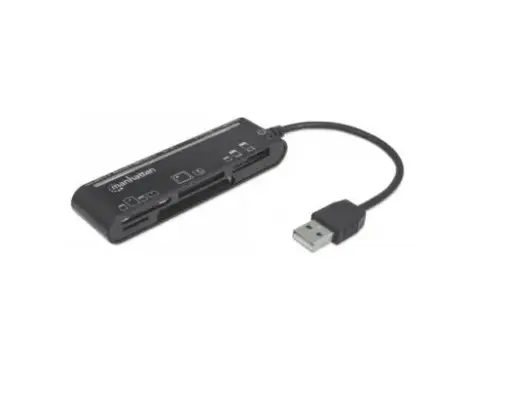 [LECMEMEX-MH-677] LECTOR DE MEMORIA EXTERNA MANHATTAN 101677 USB 24 EN 1 COLOR NEGRO