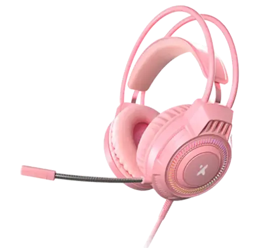 AUDIFONO XTECH PARA GAMERS 3.5MM RGB CON MICROFONO COLOR ROSA AUDIF-XT-XT564R