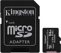 MICRO SD KINGSTON CANVAS SELCT PLUS 64GB CON ADAPTADOR SD SDCS2/64GB SDCSP-MCKN64100