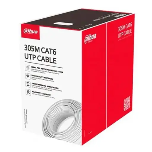 BOBINA DE CABLE CAT6 INTERIOR , 100 % COBRE C/BLANCO DAHUA DH-PFM920I-6UN-CN-BOB