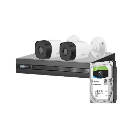 COMBO 2 CÁMARAS 5MPX 20M IR FULL COLOR CON AUDIO 500GB C5X-2FULLCA