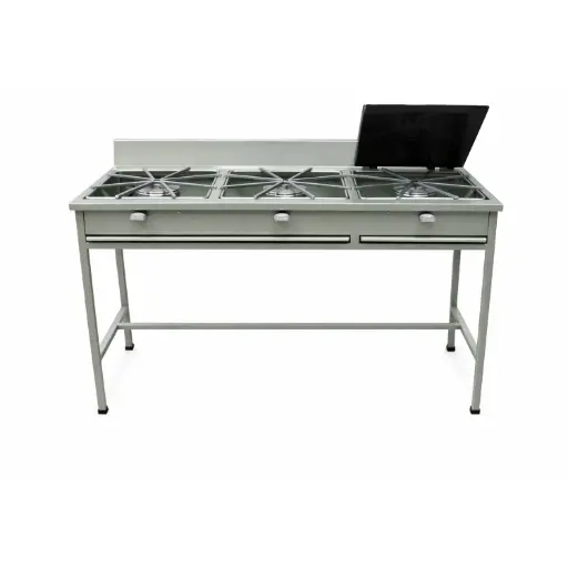 [052008] ESTUFA INDUSTRIAL 3 HORNILLAS Y 2 QUEMADORES SUPER COCINA L315A 090008