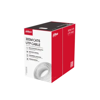 CABLE POR METRO INTERIOR UTP-CAT6, 305MTS 100% COBRE, COLOR BLANCO, MARCA DAHUA DH-PFM9201-6UN-CN-BOB