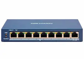 SWITCH MONITORIABLE, 9 PUERTOS POE, 8 PUERTOS 10/100 MBPS Y 1 PUERTO 10/100/1000 MBPS DE UPLINK, POE HASTA 250 METROS, POE HASTA 250 METROS, HIKVISION DS-3E1309P-EI/M